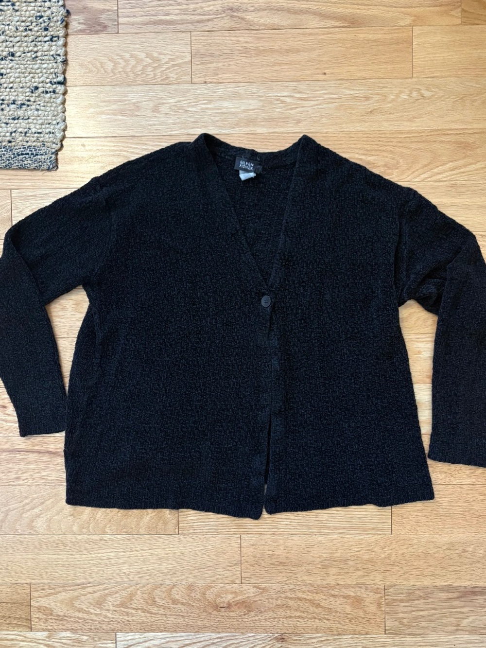 Vintage Eileen Fisher chenille one button cardigan